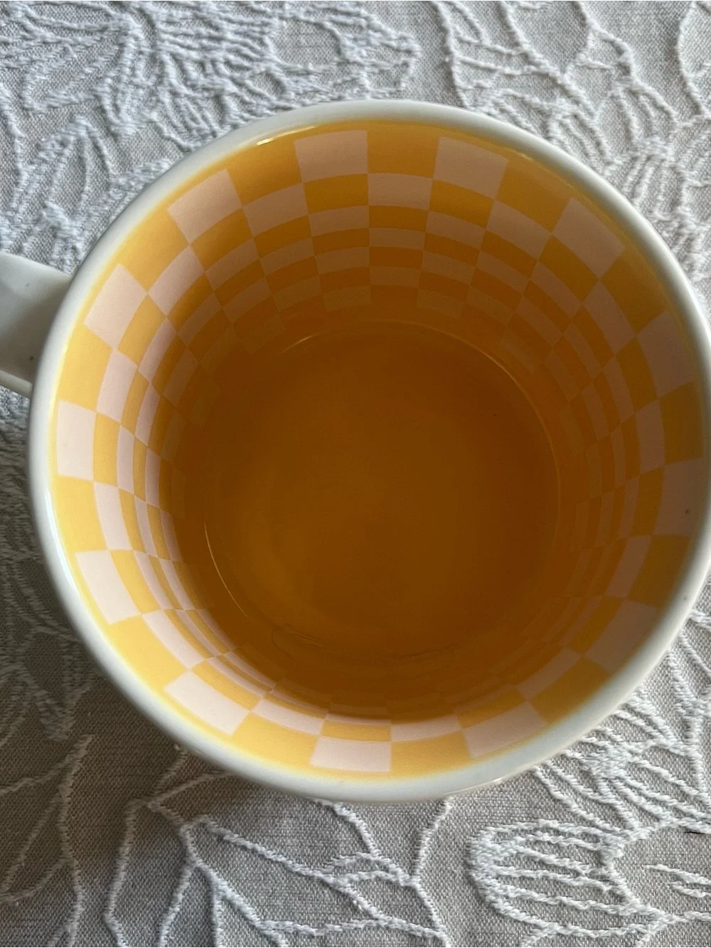 Wandering Moon Smiley Face Checkered Mug
